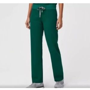 FIGS hunter green, Livingston pants, medium petite